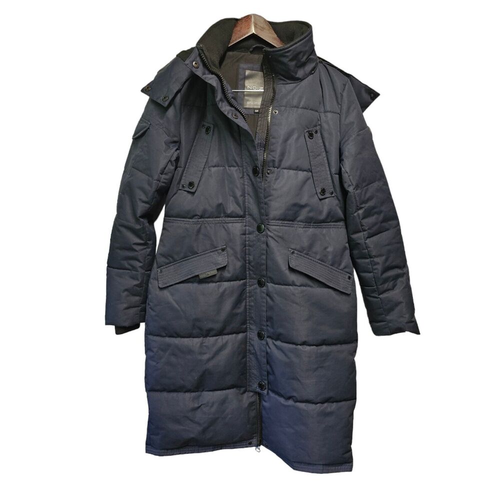 NOIZE  Jacket‎ Parka Puffer Faux Fur Cruelty Free BLUE Kaylee